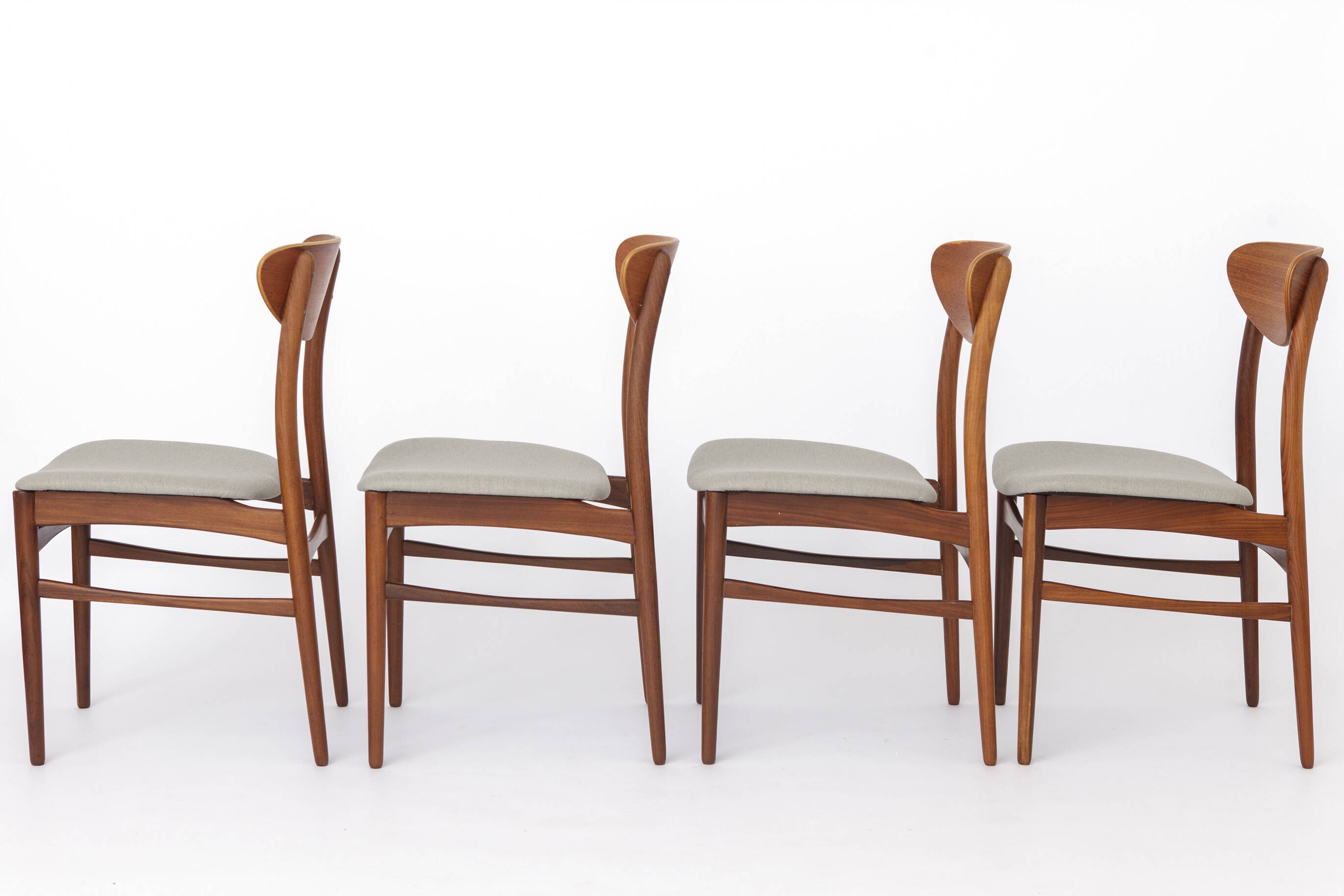Vintage Danish Teak Dining Chairs, Set of 4, 1960s Scandinavian Mid Century
