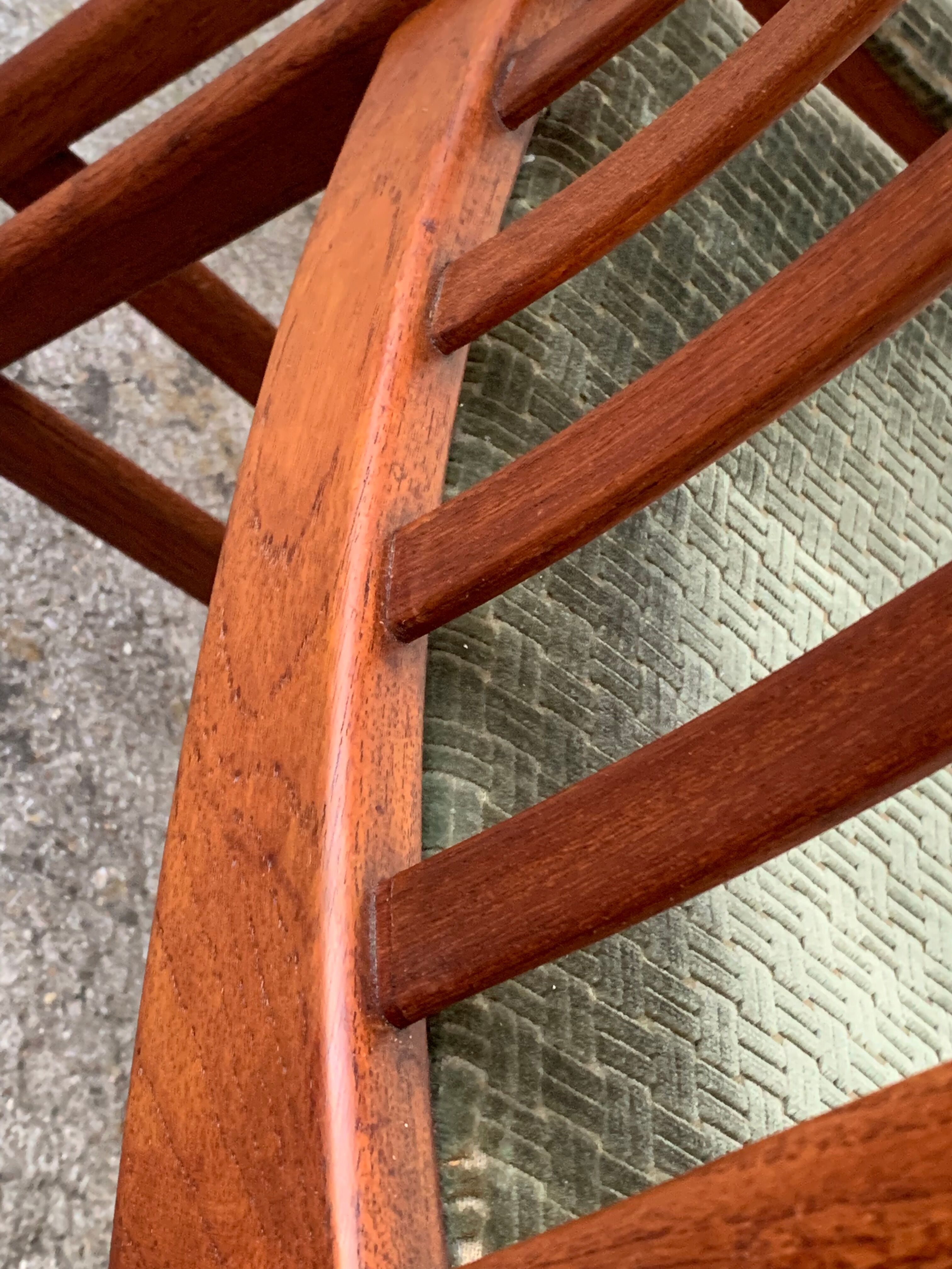 Pair of Scandinavian teak and velvet chairs 1960