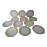 Assiettes Prestige de Lamandinoise, 1950s,3 coloris, Set de 12