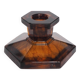 Davidson amber glass candle holder