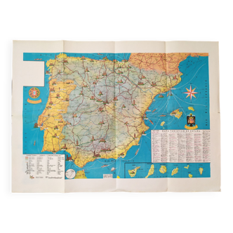 Carte vintage d'Espagne