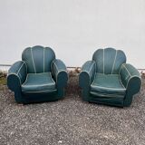 Pair of club armchairs