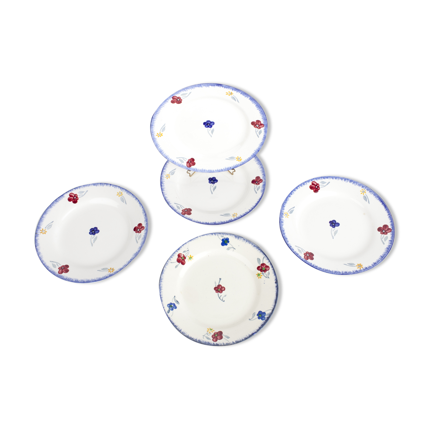 Lot of 5 dessert plates Mary - Lou Digoin Sarreguemines 1922-1965