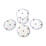 Lot of 5 dessert plates Mary - Lou Digoin Sarreguemines 1922-1965