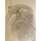 Lustre ovale en verre de murano transparent