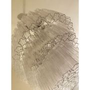 Oval transparent “tronchi” murano glass chandelier