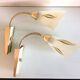 Paire d'appliques  en laiton et verre cornet / vintage années 50-60