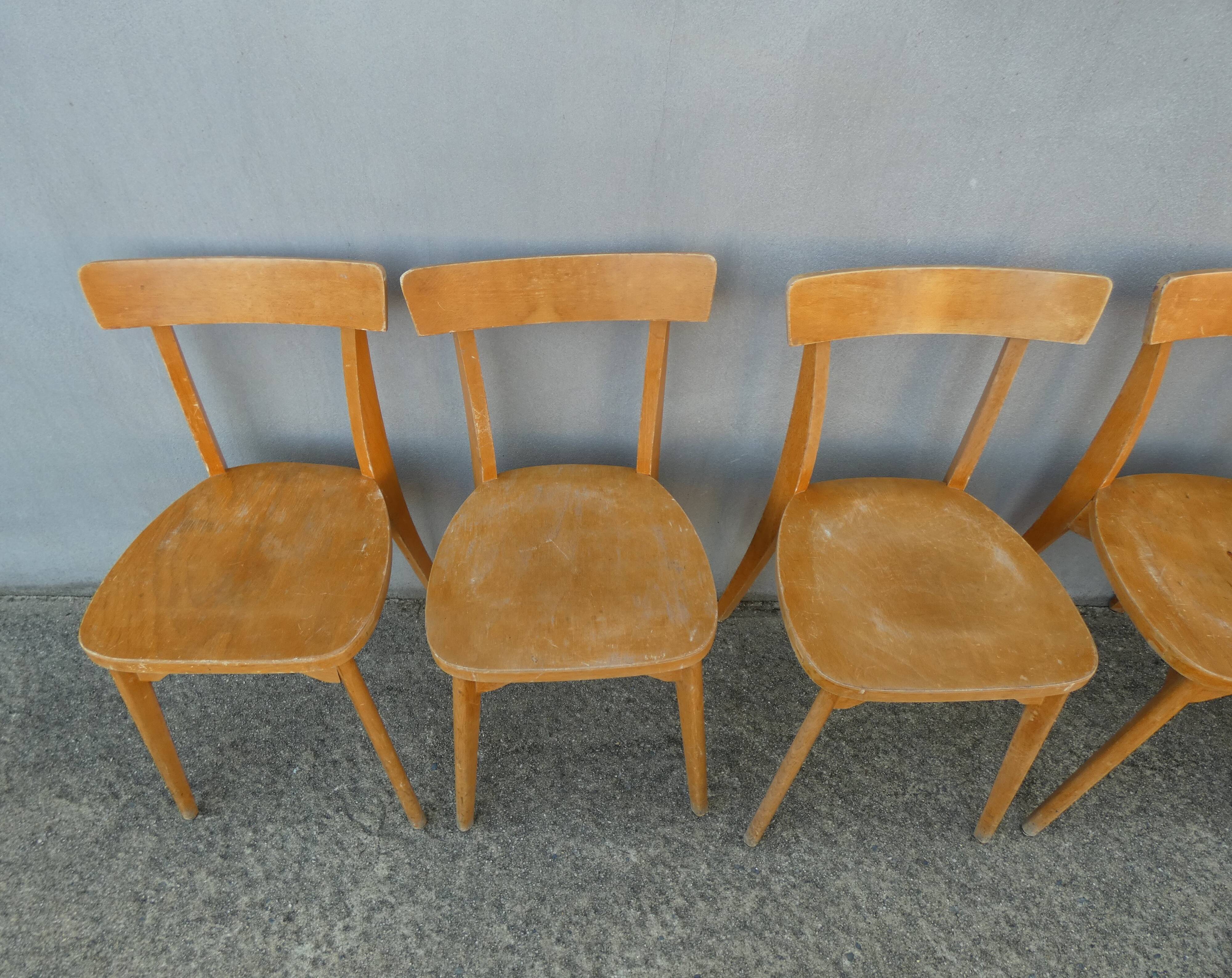 6 chaises de bistrot luterma vintage