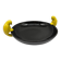 Large vintage black ceramic bowl with yellow parakeets, Vallauris.