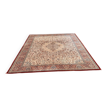 Large industrial Persian carpet in burgundy wool, carpet sample 250x350cm.