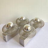 Vintage pair wall lamps spring lamp Andrea Lazzari design 70s Italy