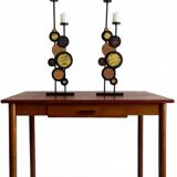 Large Mid-Century Italian Wrought Iron Candelabra, Psychedelic Design, 1970s