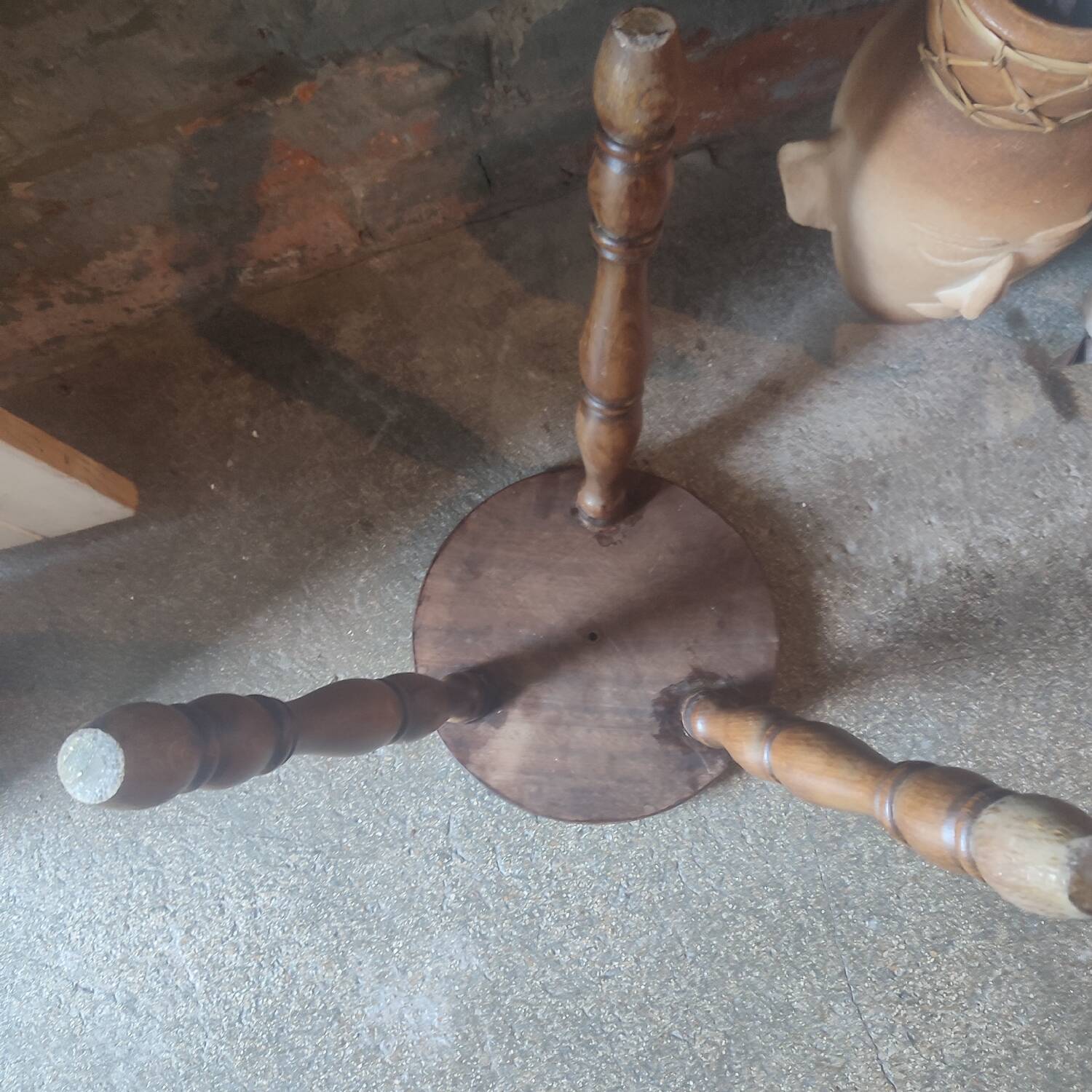 Vintage solid wood tripod stool