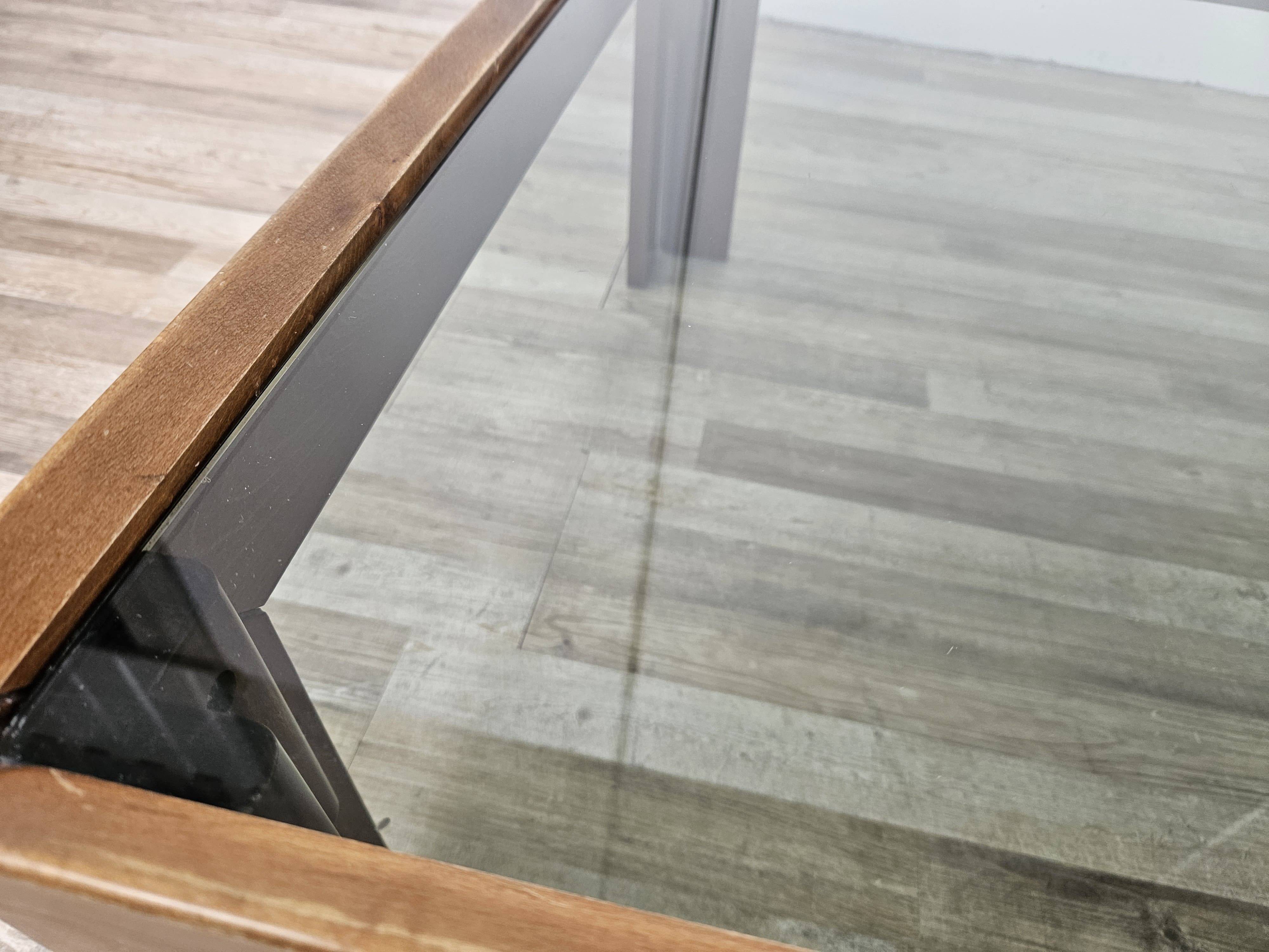 1960s coffee table by Afra and Tobia Scarpa for Cassina with smoked glass