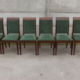 6 chairs  Gaston fish art deco 1930/1940