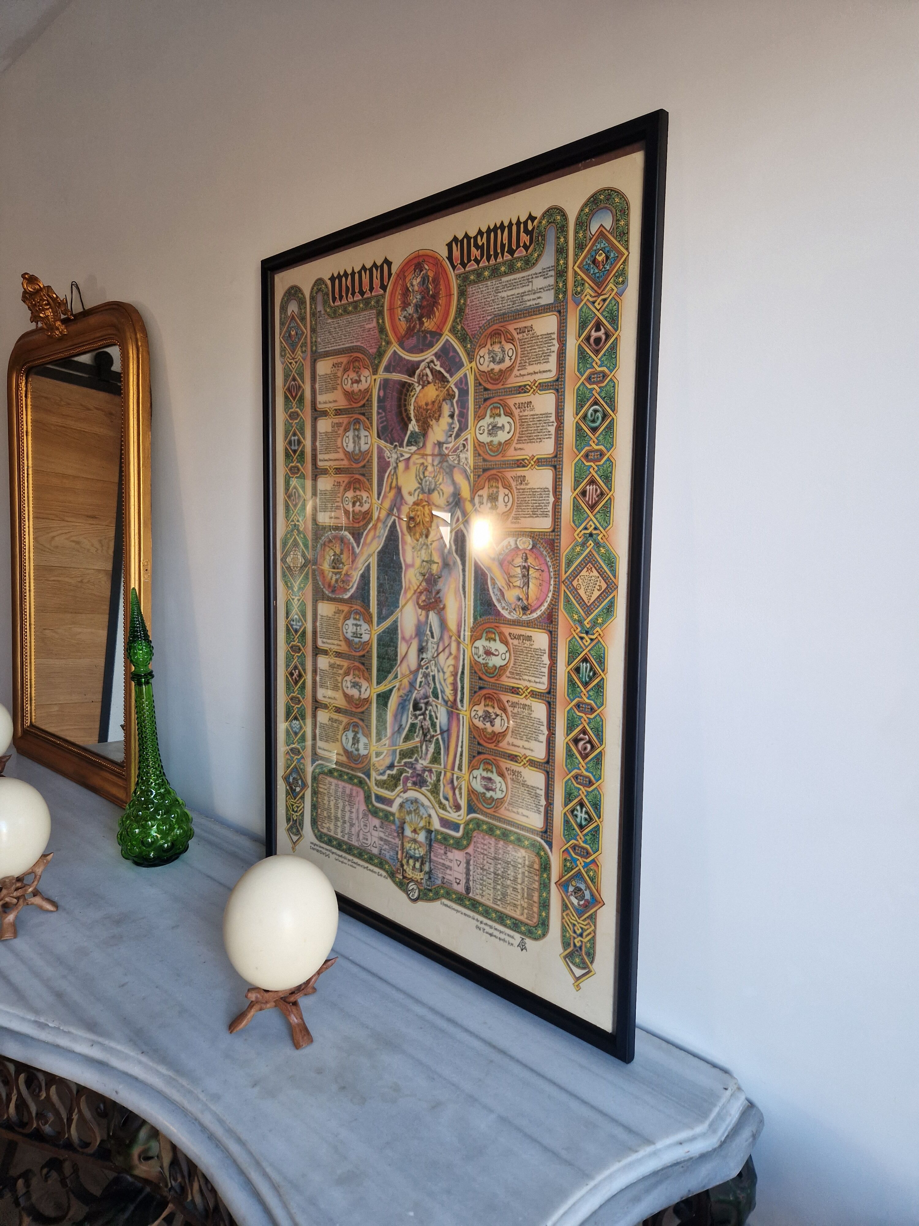 Original esoteric poster "Micro Cosmus" by Giovanni Tavaglione 1982