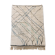 Moroccan Berber carpet blessed ouarain ecru with colored lines 236x160cm