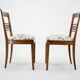 Pair of 1950s Czechoslovakian Refurbished Walnut Side Chairs in Floral Fabr