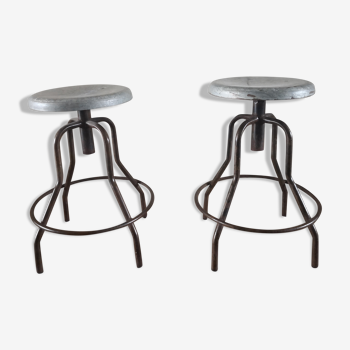 2 metal stools