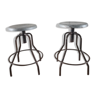 2 metal stools