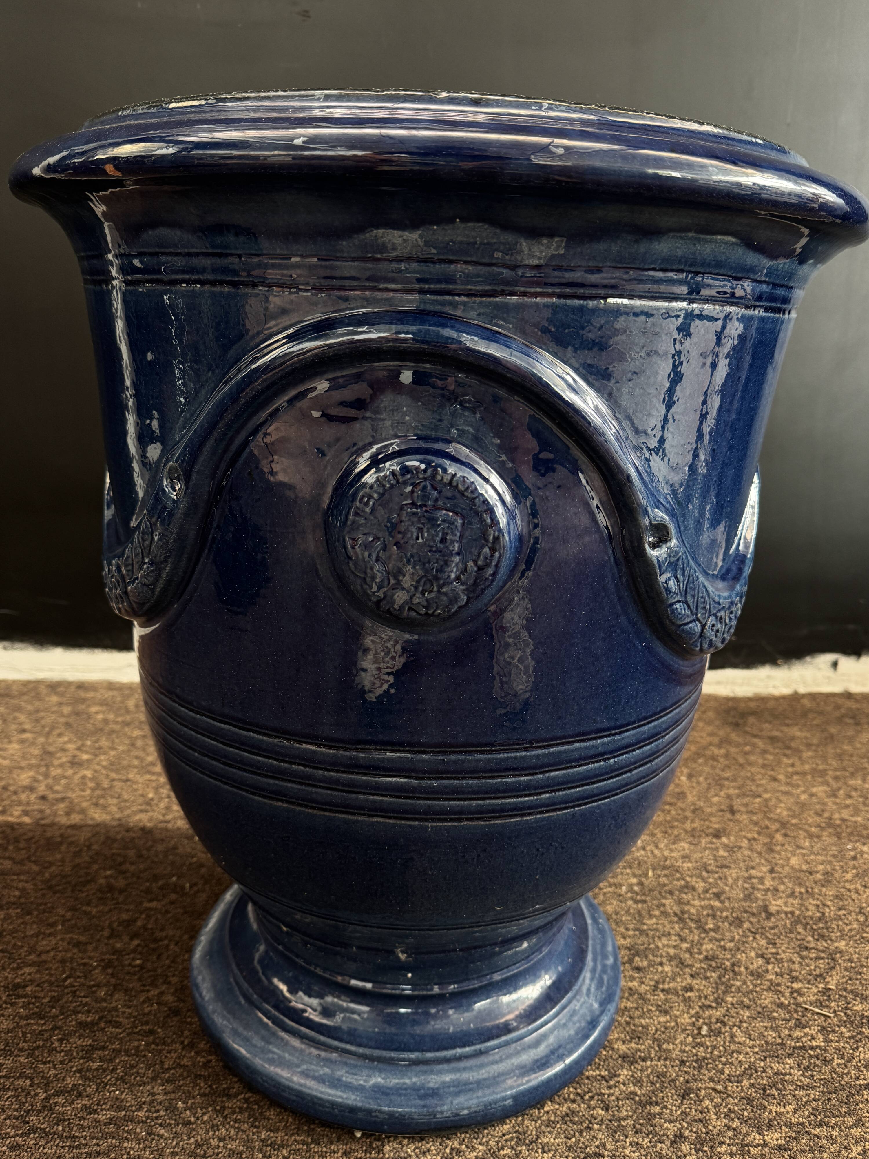 Traditional blue enamelled Anduze vase – Model No. 3 - 3