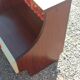 Pair of design bedside tables in orange resin rosewood with white melamine from the 70s