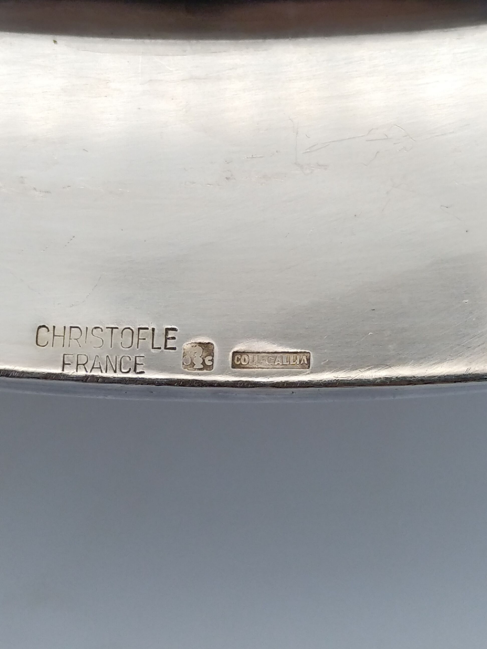 Christofle sauce maker in silver metal. Gallia Collection