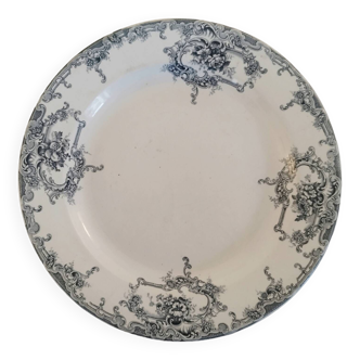Un Plat Rond Plat Faïence Ancienne B.F.K. Boch Frères Keramis Modèle Dauphin