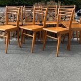 Set of 8 vintage 1960s bistro chairs