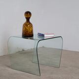 Vintage glass coffee table / side table