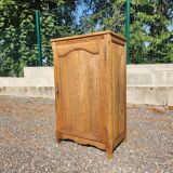 Old small vintage oak 1-door cabinet