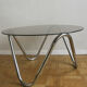 Table basse à pied serpent chromé des années 70