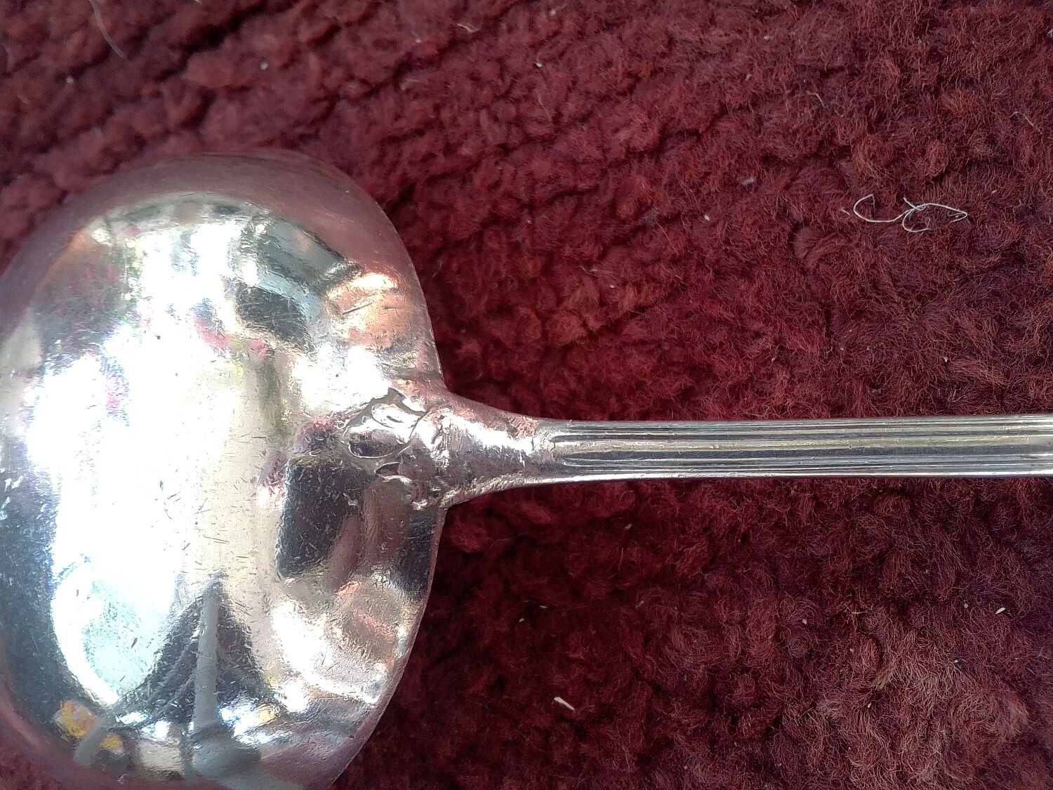 Old ladle silver metal monogram
