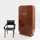 Jules Leleu cabinet in flame mahogany and nickel metal 1930