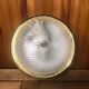Old molded glass ceiling light + vintage gold contour