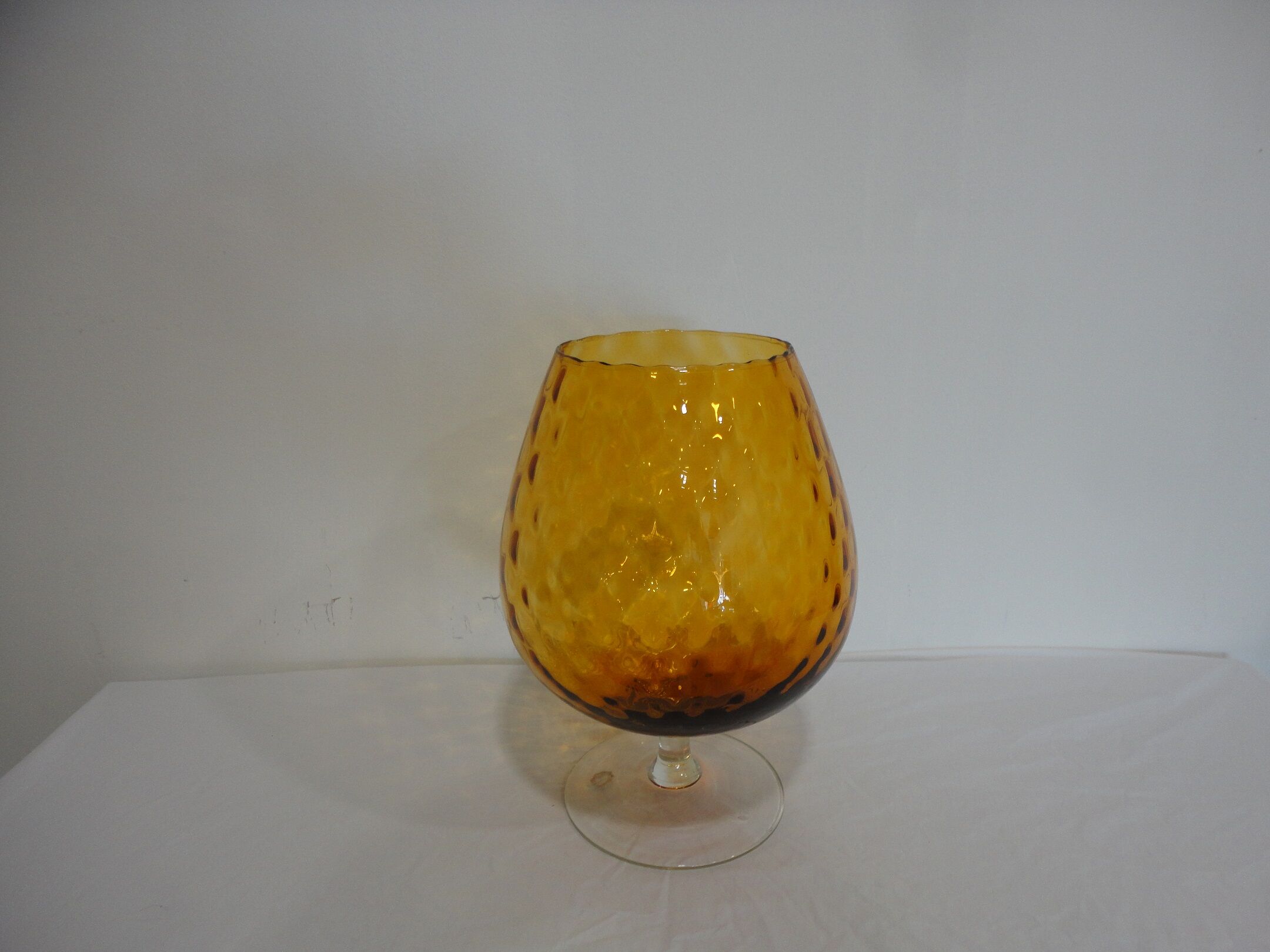 Vintage yellow glass vase