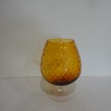 Vase vintage en verre jaune