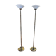 Pair of brass floor lamps
