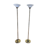Pair of brass floor lamps
