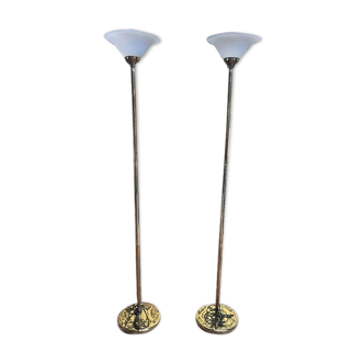 Paire de lampadaire en laiton