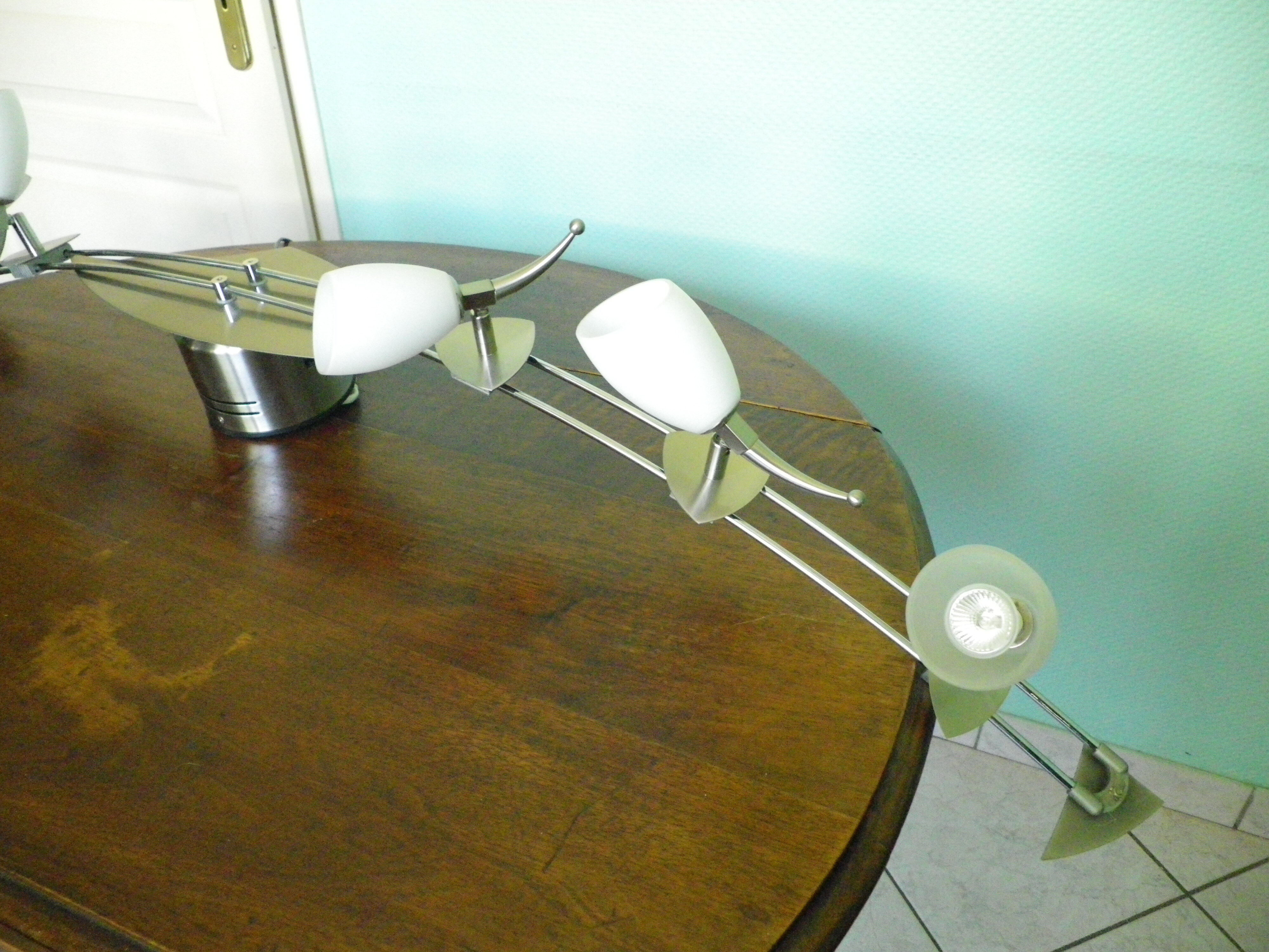 "Paulmann" 1m40 design hanging 6 lights anodized aluminium - 70s