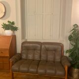 Canapé en cuir du milieu du siècle Ekornes 'Montana'