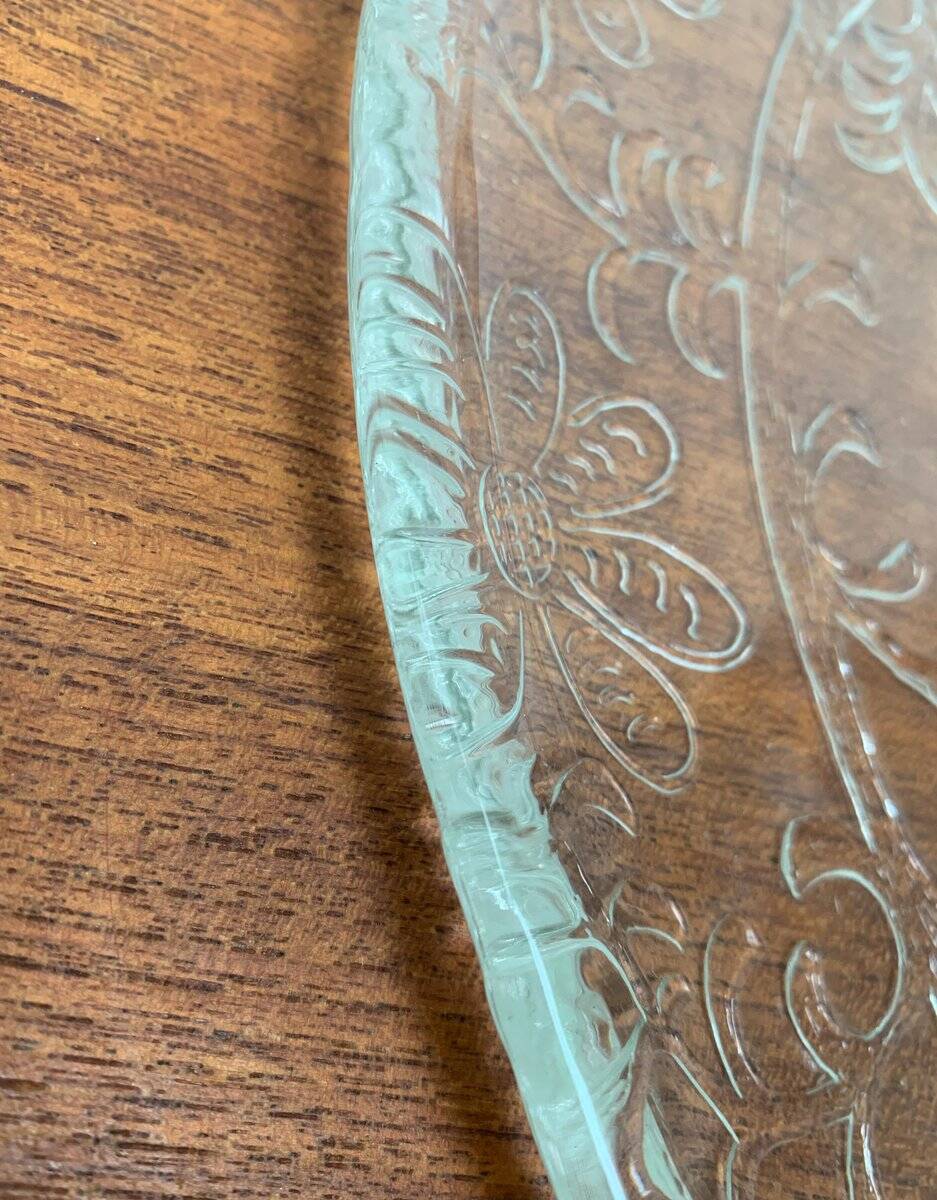 Large Finnish glass plate from the mid-century by Humppila.