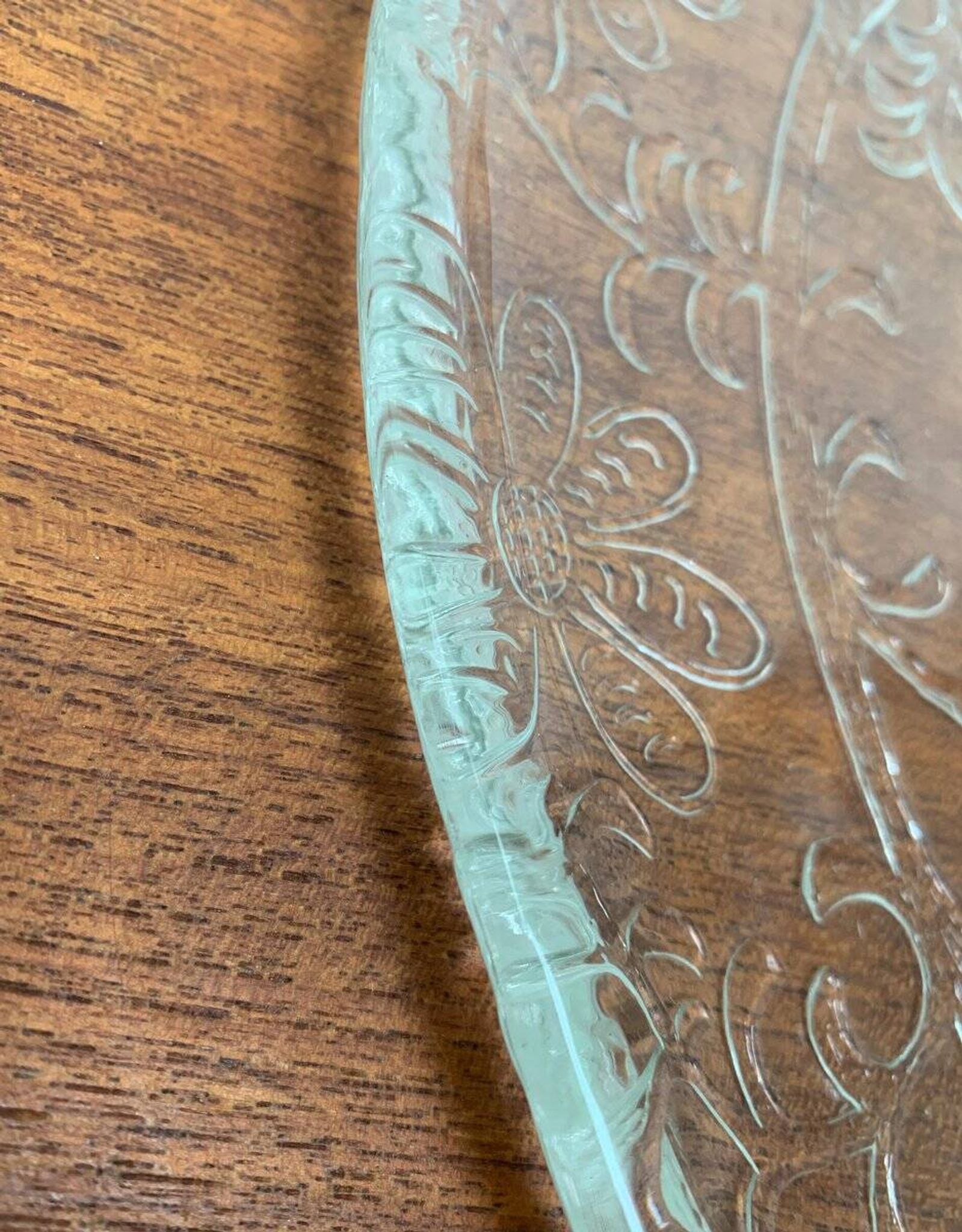 Large Finnish glass plate from the mid-century by Humppila.