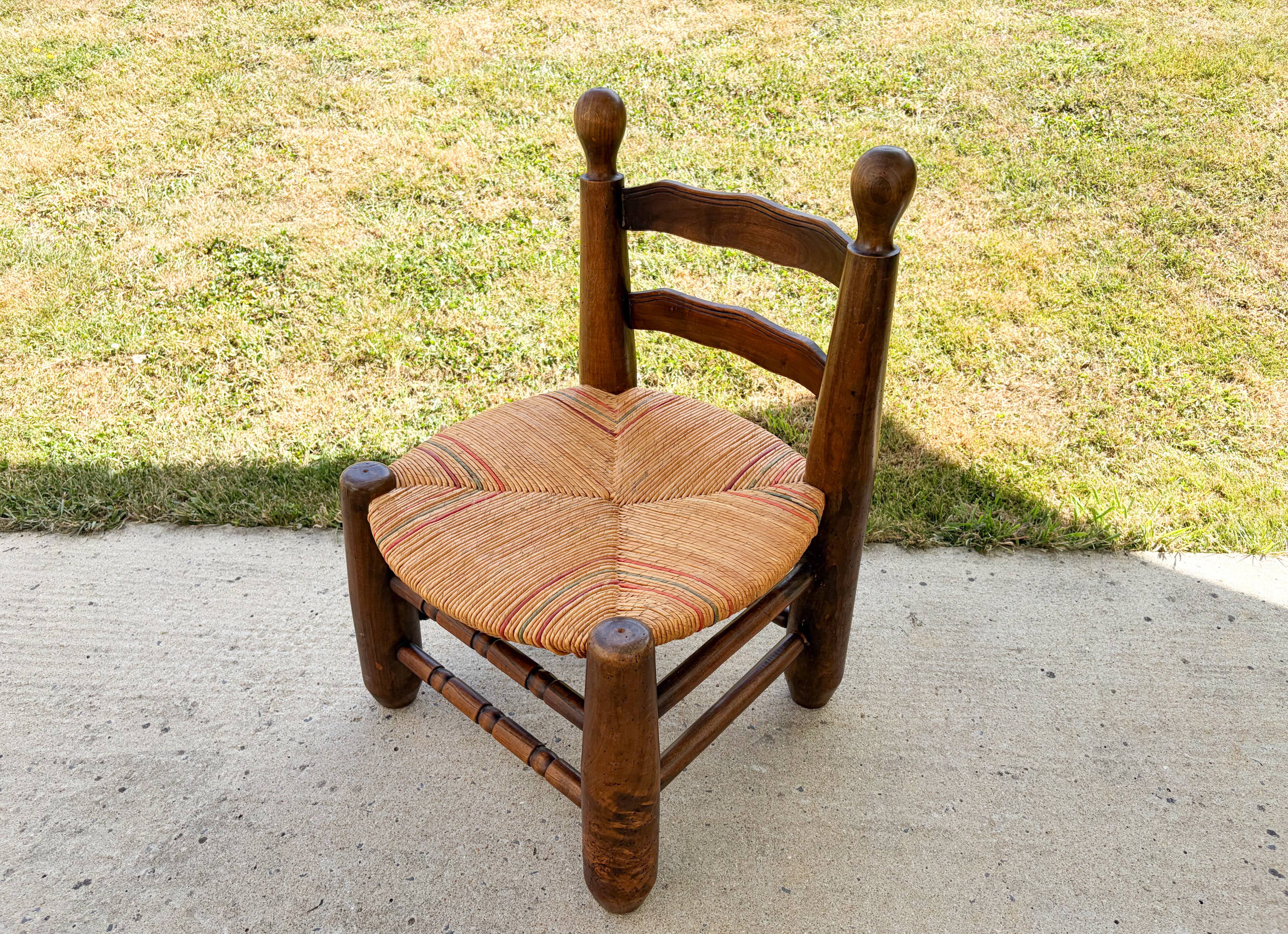 Brutalist children's chair attributed to Charles Dudouyt, 19th century.