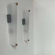 Pair of vintage brass and perspex wall lights, France 1960