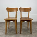 Pair of Luterma bistro chairs, wood, 1950s