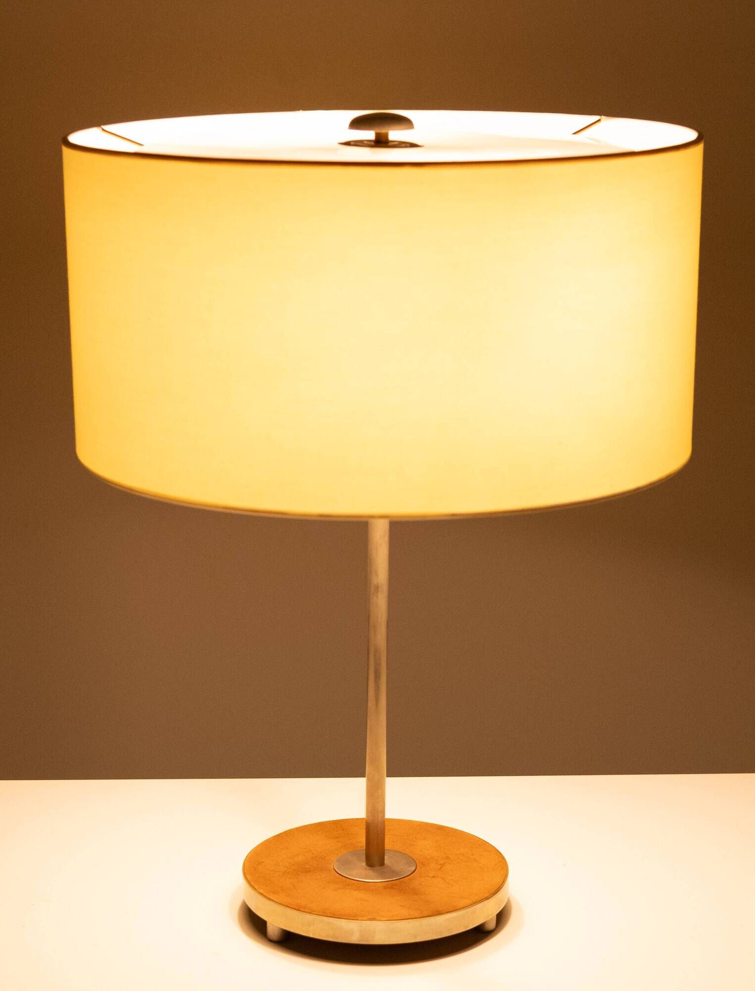 Table or Desk lamp Leather inlay attrib to J.T.Kalmer 1960s