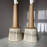 Pair table lamps, Le Klint for Palshus, Denmark, chamotte 1960s, set of 2