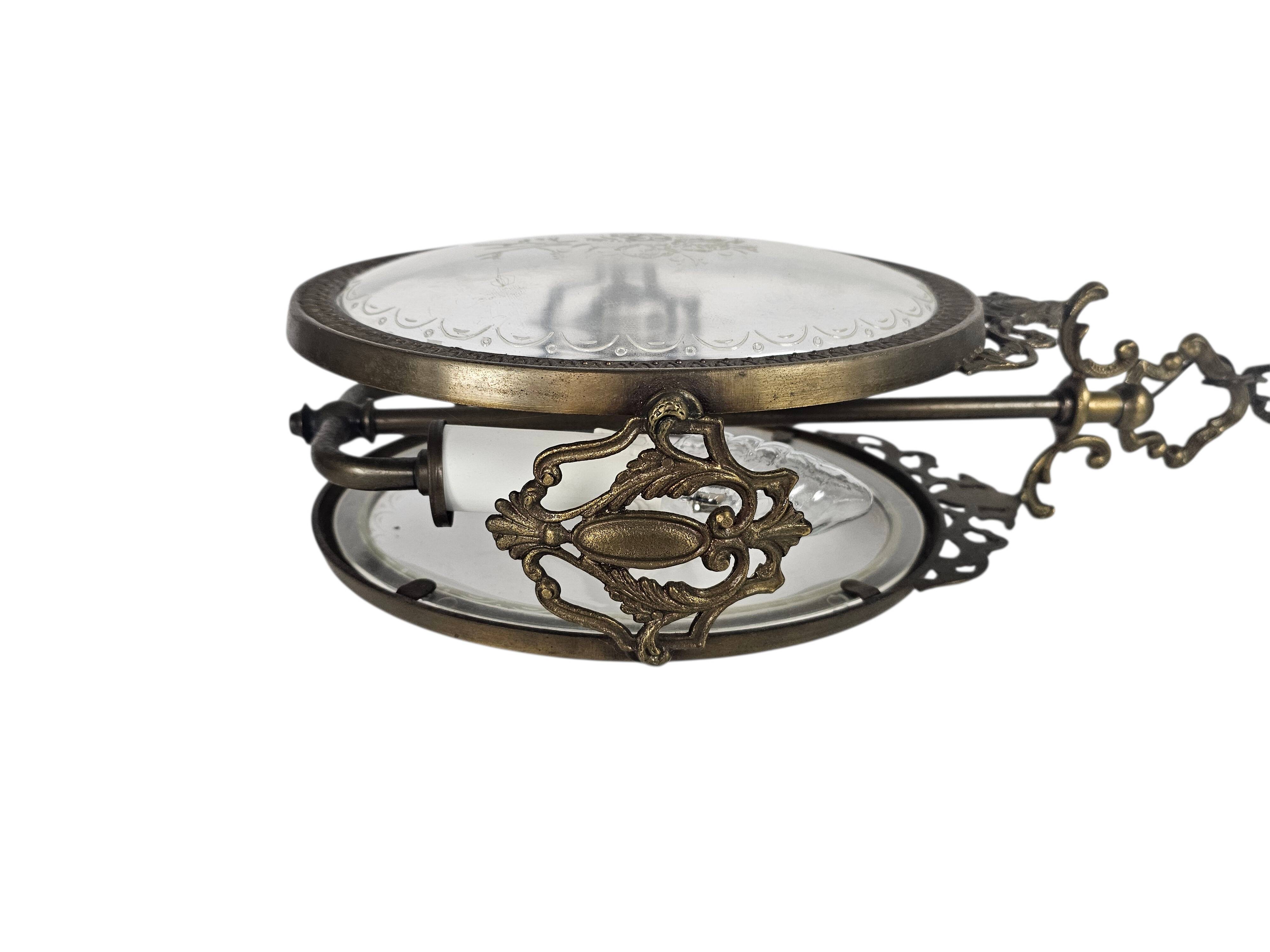 Pendant lamp - Hollywood Regency style - 'Cross' - gold-colored - gilded